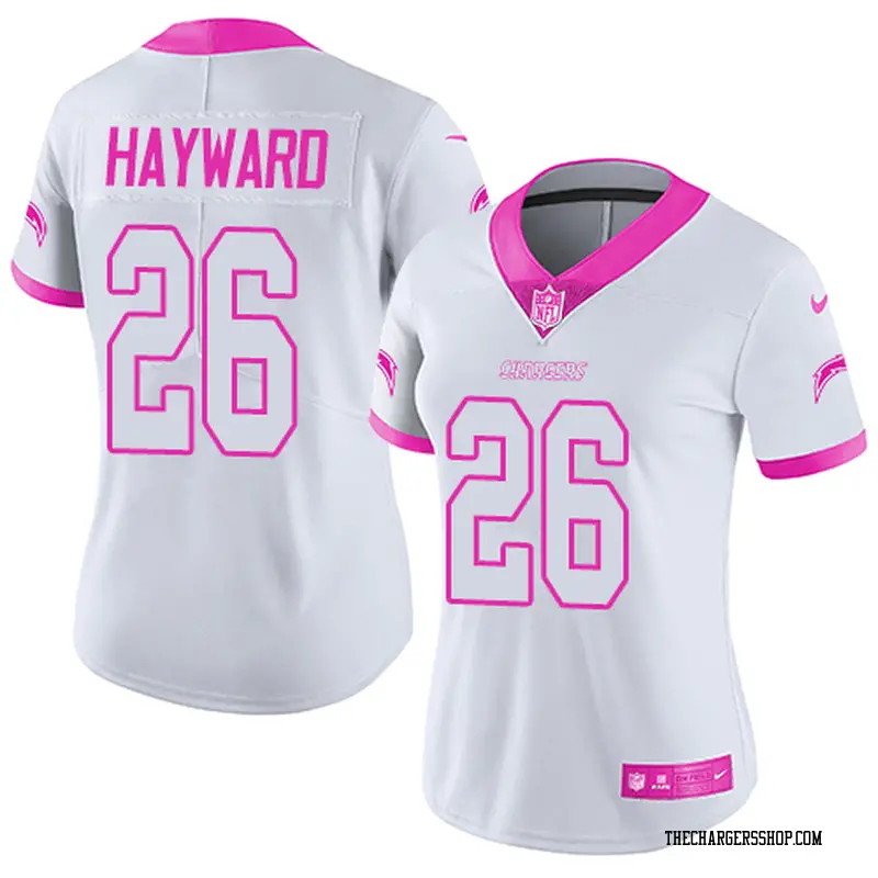 womens pink chargers jersey