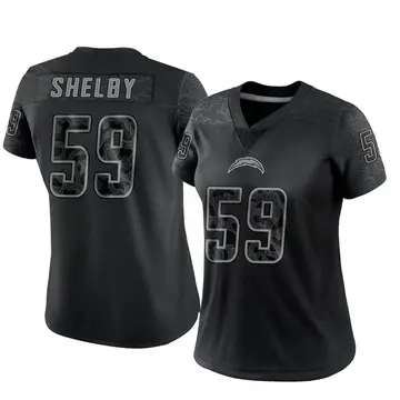 Women's Los Angeles Chargers Ty Shelby Black Limited Reflective Jersey By Nike