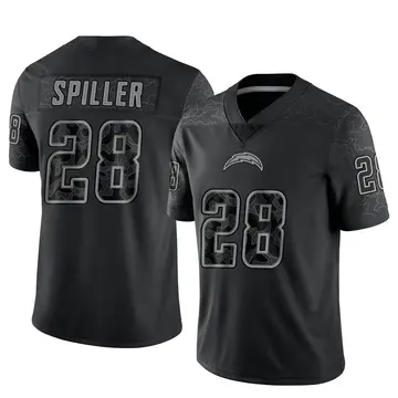 Youth Los Angeles Chargers Isaiah Spiller Black Limited Reflective Jersey By Nike