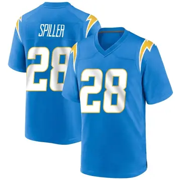 Youth Los Angeles Chargers Isaiah Spiller Blue Game Powder Alternate Jersey By Nike