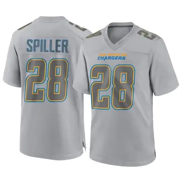 Youth Los Angeles Chargers Isaiah Spiller Gray Game Atmosphere Fashion Jersey By Nike