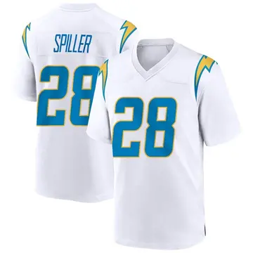 Youth Los Angeles Chargers Isaiah Spiller White Game Jersey By Nike