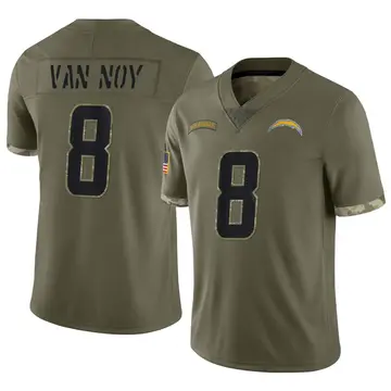 Lids Kyle Van Noy Los Angeles Chargers Fanatics Authentic Game-Used #8  White Jersey vs. Denver Broncos on January 8, 2023