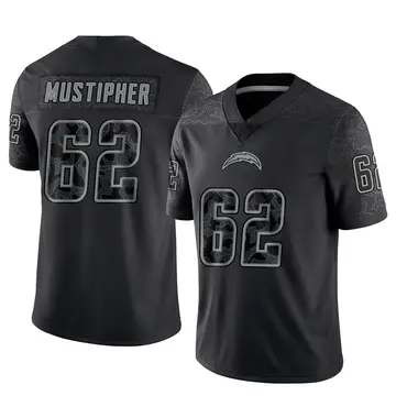 Youth Los Angeles Chargers Sam Mustipher Black Limited Reflective Jersey By Nike