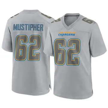 Youth Los Angeles Chargers Sam Mustipher Gray Game Atmosphere Fashion Jersey By Nike