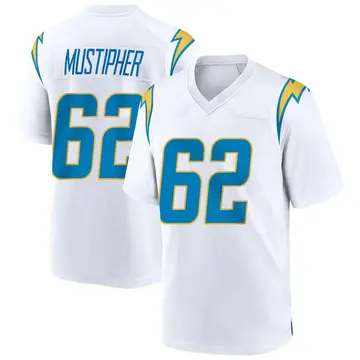 Youth Los Angeles Chargers Sam Mustipher White Game Jersey By Nike