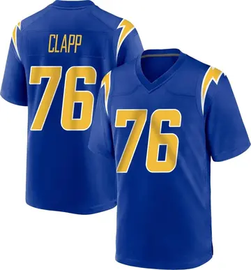 Will Clapp Los Angeles Chargers Fanatics Authentic Game-Used #76 White  Jersey vs. Las Vegas Raiders